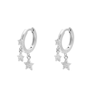Duo Jewellery Earrings Silver Duo stars huggie earrings