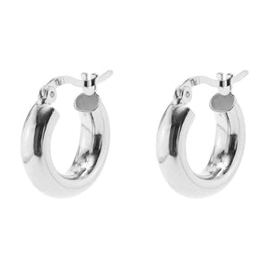 Duo Jewellery Earrings Silver Duo Thick Hoop Earrings