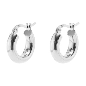 Duo Jewellery Earrings Silver Duo Thick Hoop Earrings