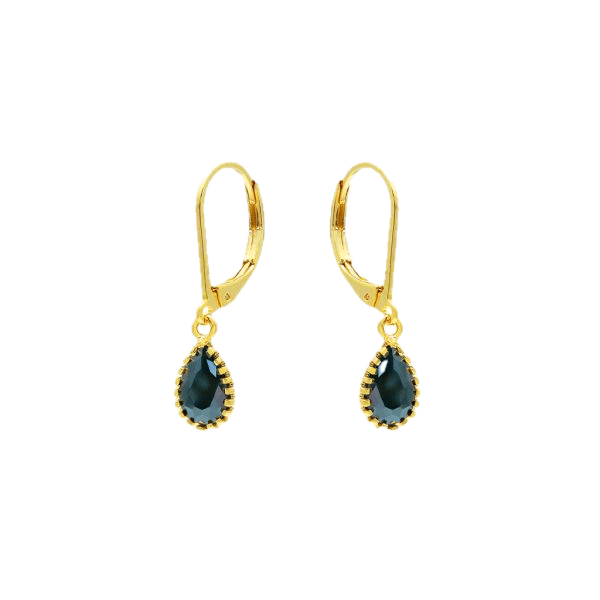 Duo Jewellery Earrings SMOKEY / Gold Filled Duo Teardrop Stone Drop Earrings – Gold Filled