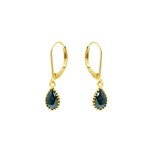 Duo Jewellery Earrings SMOKEY / Gold Filled Duo Teardrop Stone Drop Earrings – Gold Filled
