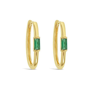 Duo Jewellery Earrings Solid Gold / Emerald Luxury Paper Clip Earrings