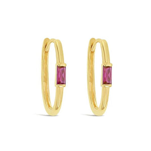 Duo Jewellery Earrings Solid Gold / Ruby Luxury Paper Clip Earrings