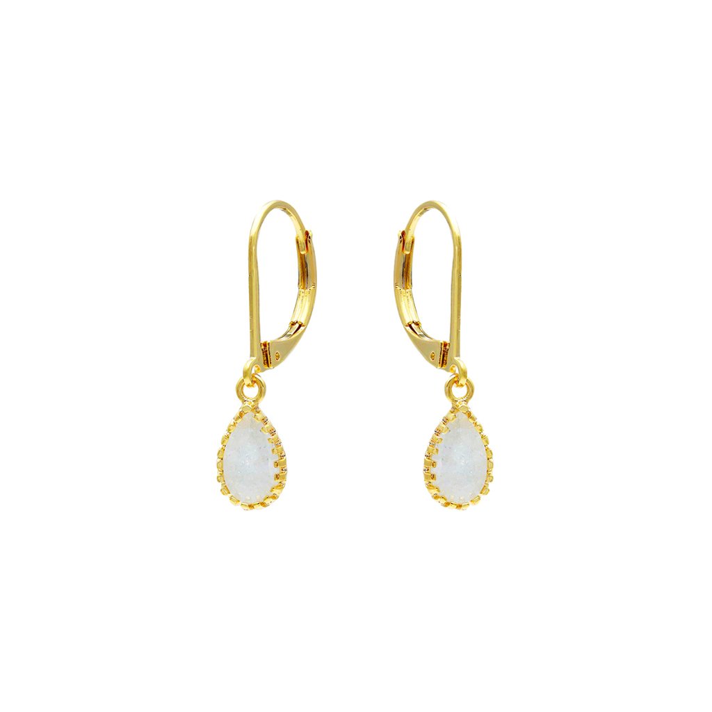 Duo Jewellery Earrings ICE BLUE / Gold Filled Duo Teardrop Stone Earring