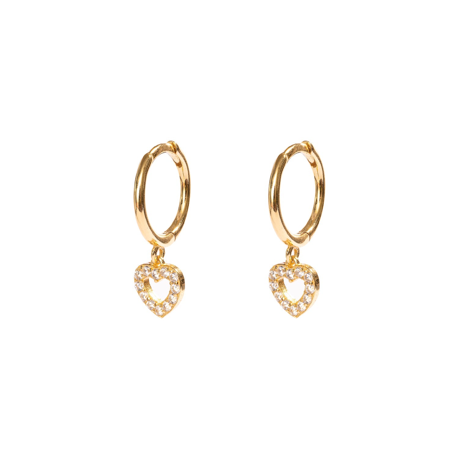 Duo Jewellery Earrings Yellow Gold Amour Hoop Earrings