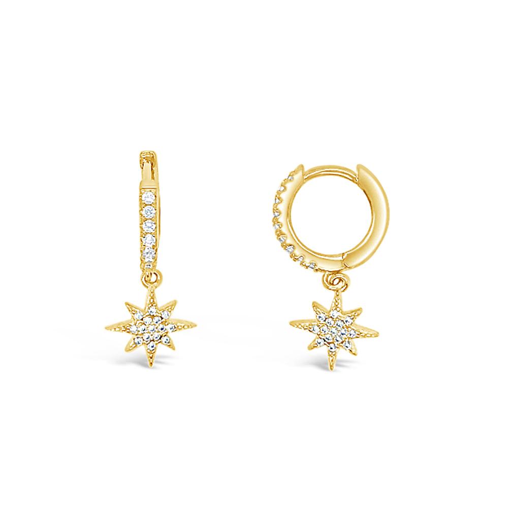 Duo Jewellery Earrings Yellow Gold Duo abstract star huggie earrings