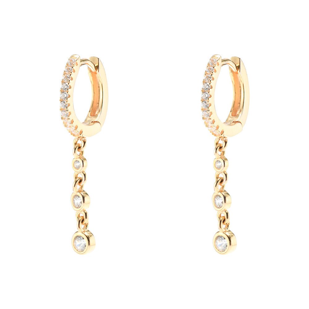 Duo Jewellery Earrings Yellow Gold Duo Cascade Stone Earrings