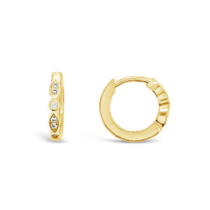 Duo Jewellery Earrings Yellow Gold Duo detailed xsmall hoop Earrings