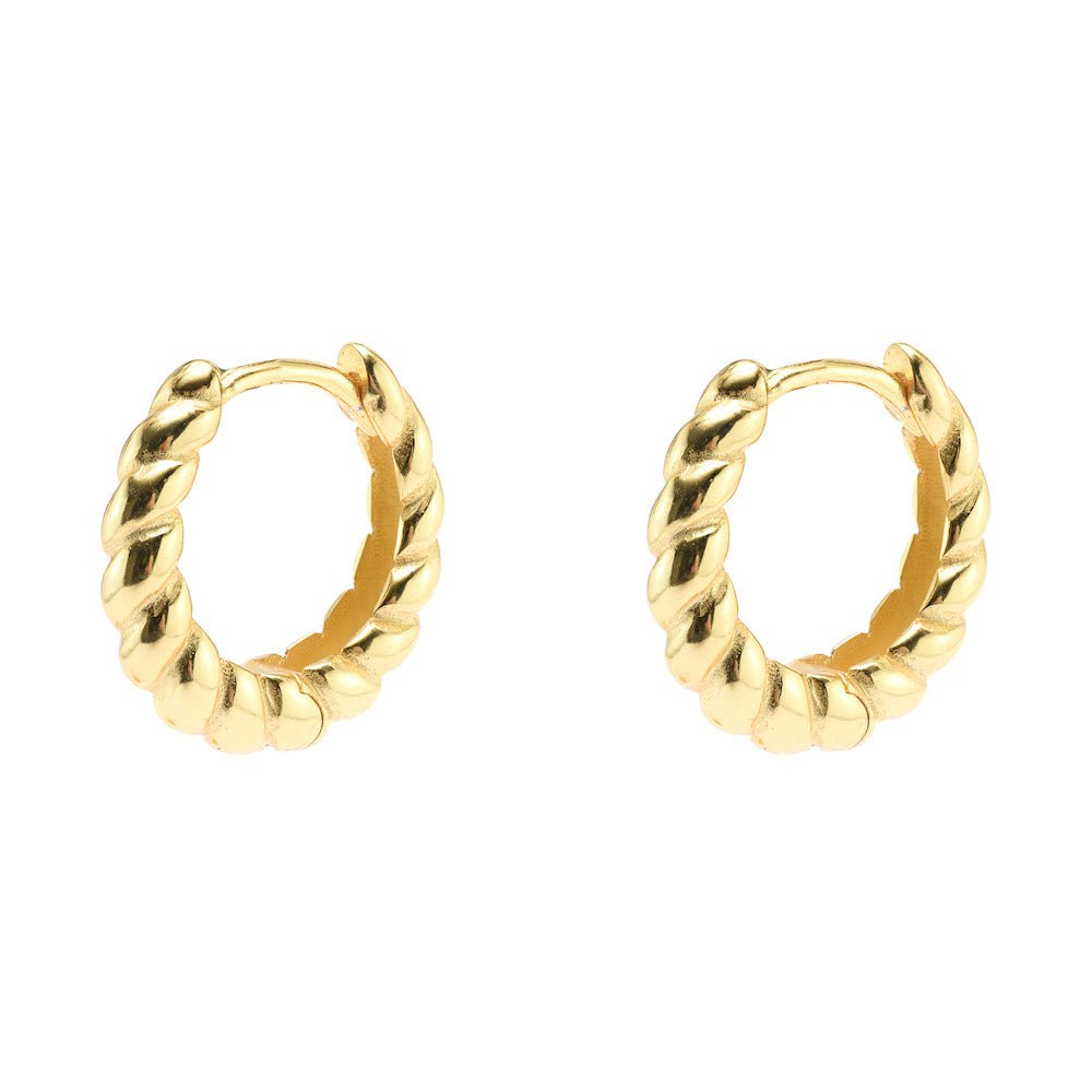 Duo Jewellery Earrings Yellow Gold Duo Sofia Interwine Hoop Earrings