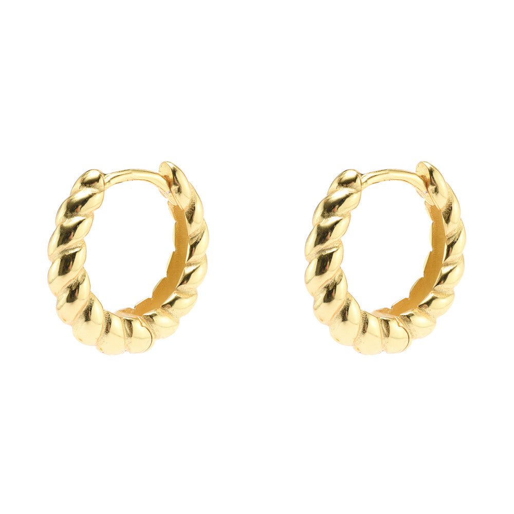 Duo Jewellery Earrings Yellow Gold Duo Sofia Interwine Hoop Earrings