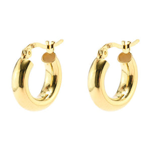 Duo Jewellery Earrings Yellow Gold Duo Thick Hoop Earrings