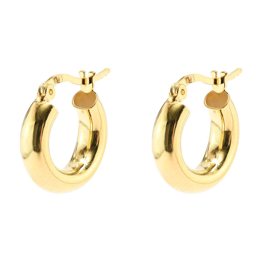 Duo Jewellery Earrings Yellow Gold Duo Thick Hoop Earrings