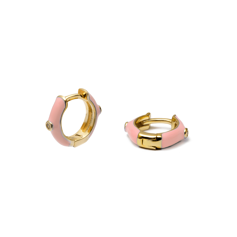 Enamel 2025 huggie earrings