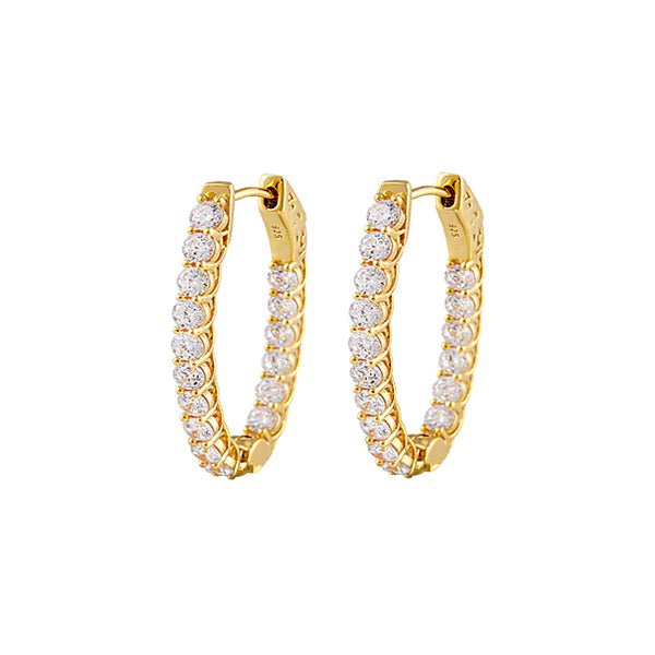 Duo Jewellery Earrings Yellow Gold / Small Halo Hoop Earrings