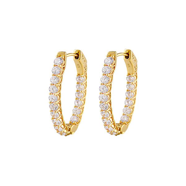 Duo Jewellery Earrings Yellow Gold / Small Halo Hoop Earrings