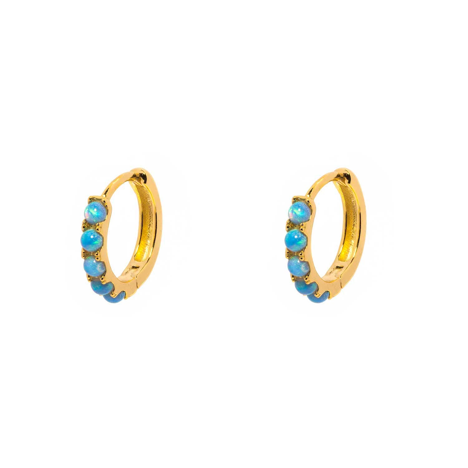 Duo Jewellery Earrings Yellow Gold / Medium Opalite Small Hoop Earrings