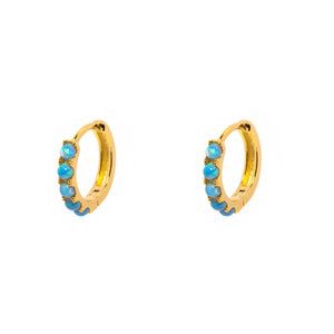 Duo Jewellery Earrings Yellow Gold / Small Opalite Small Hoop Earrings
