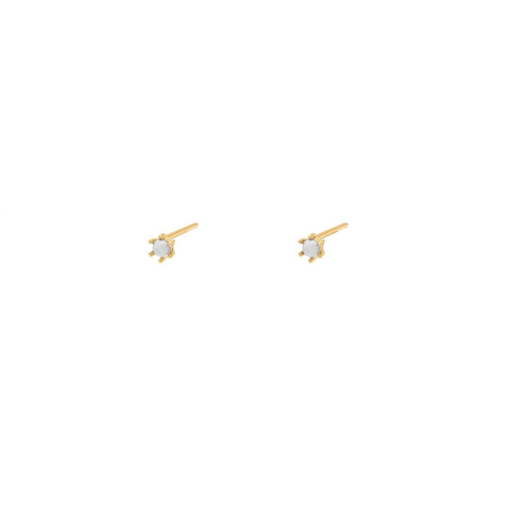 Duo Jewellery Earrings Yellow Gold / Blue Duo tiny stud earrings