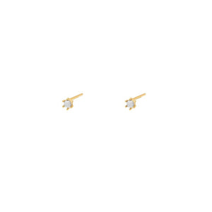 Duo Jewellery Earrings Yellow Gold / White Duo tiny stud earrings