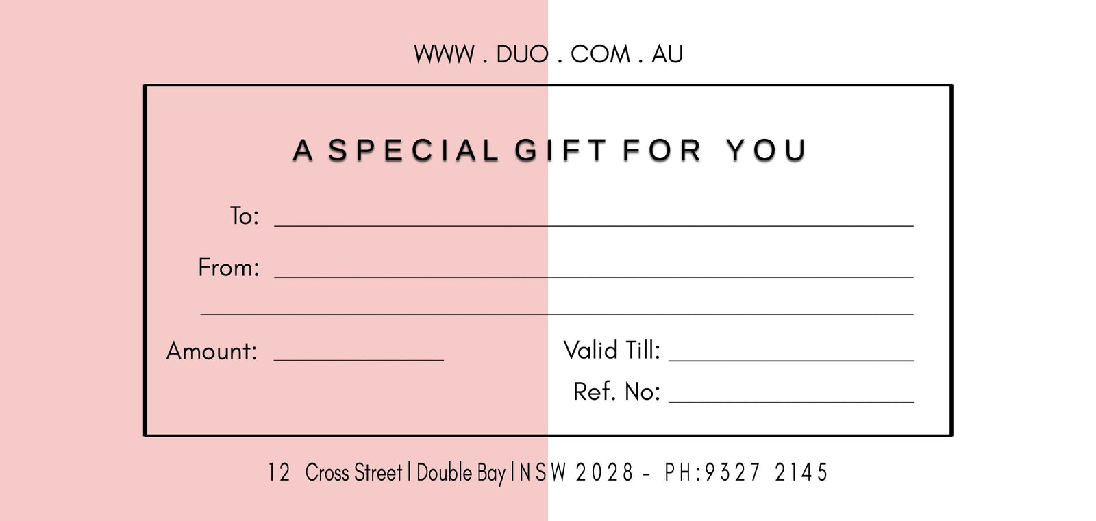 Duo Jewellery Gift Voucher Gift Voucher