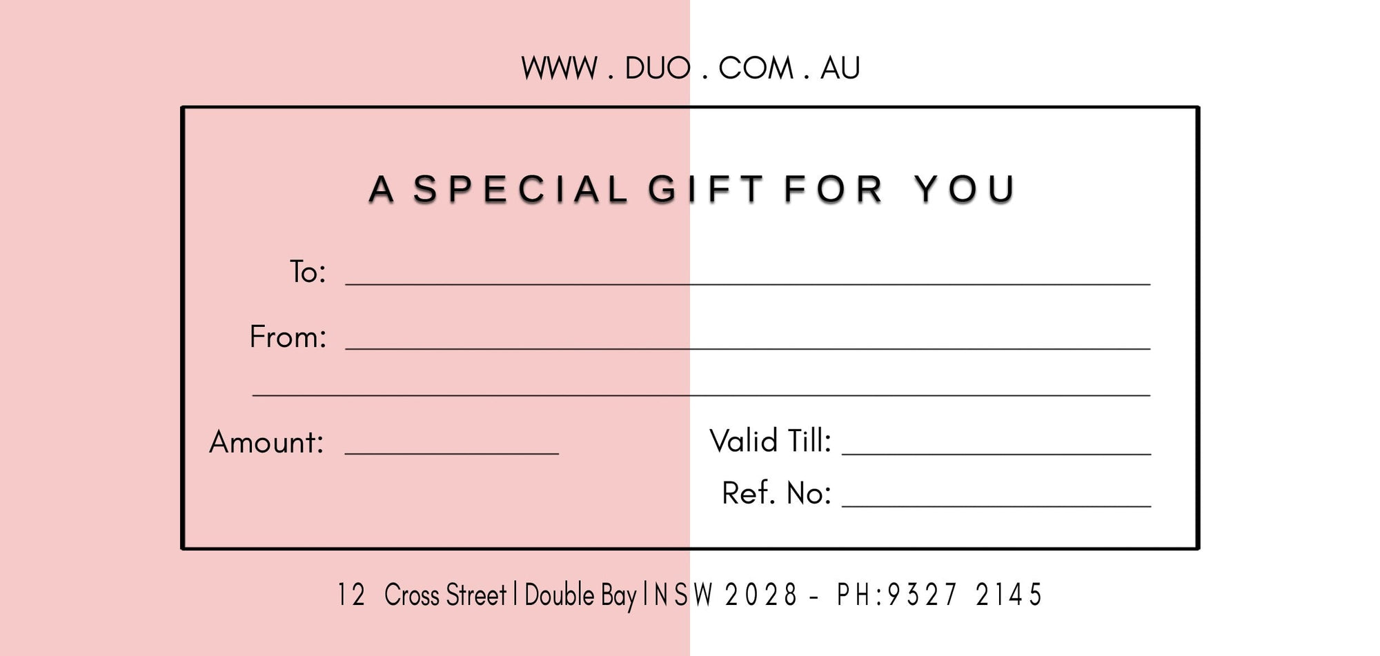 Duo Jewellery Gift Voucher Gift Voucher