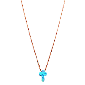 Duo Jewellery Necklaces Duo Intersecting Small Opalite Cross Necklace