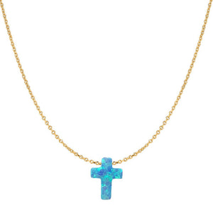 Duo Jewellery Necklaces Duo Silver Cross Opalite Necklace