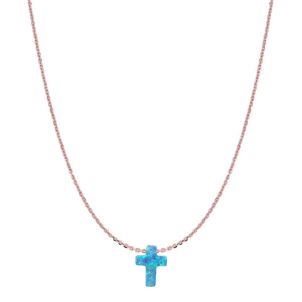 Duo Jewellery Necklaces Duo Silver Cross Opalite Necklace