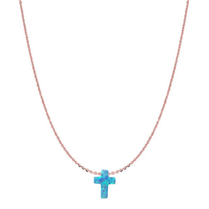 Duo Jewellery Necklaces Duo Silver Cross Opalite Necklace