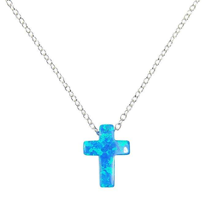 Duo Jewellery Necklaces Duo Silver Cross Opalite Necklace