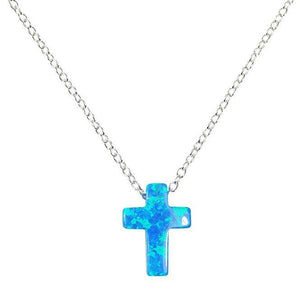 Duo Jewellery Necklaces Duo Silver Cross Opalite Necklace