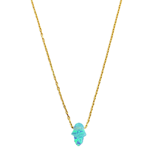 Duo Jewellery Necklaces Gold Duo Jewellery Opalite Baby Hamsa Necklace