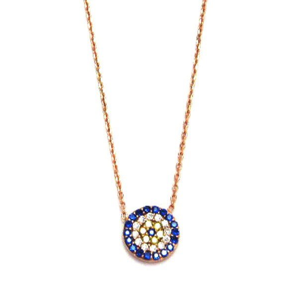Duo Jewellery Necklaces Rose Gold Duo Large Evil Eye Necklace