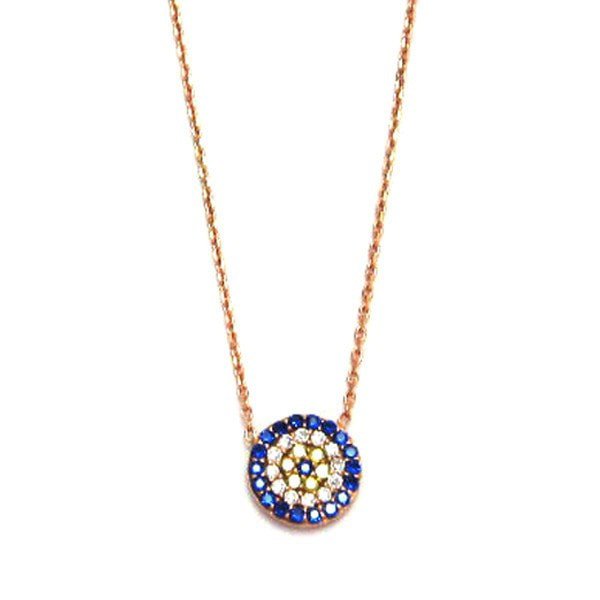 Duo Jewellery Necklaces Rose Gold Duo Large Evil Eye Necklace