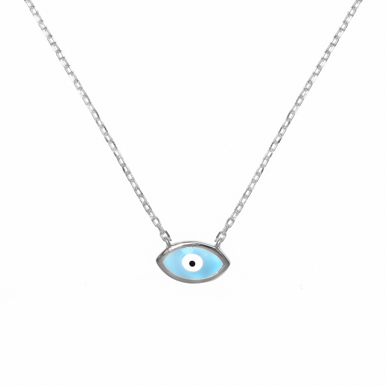 Duo Jewellery Necklaces Yellow Gold / Navy Enamel Evil Eye Necklace