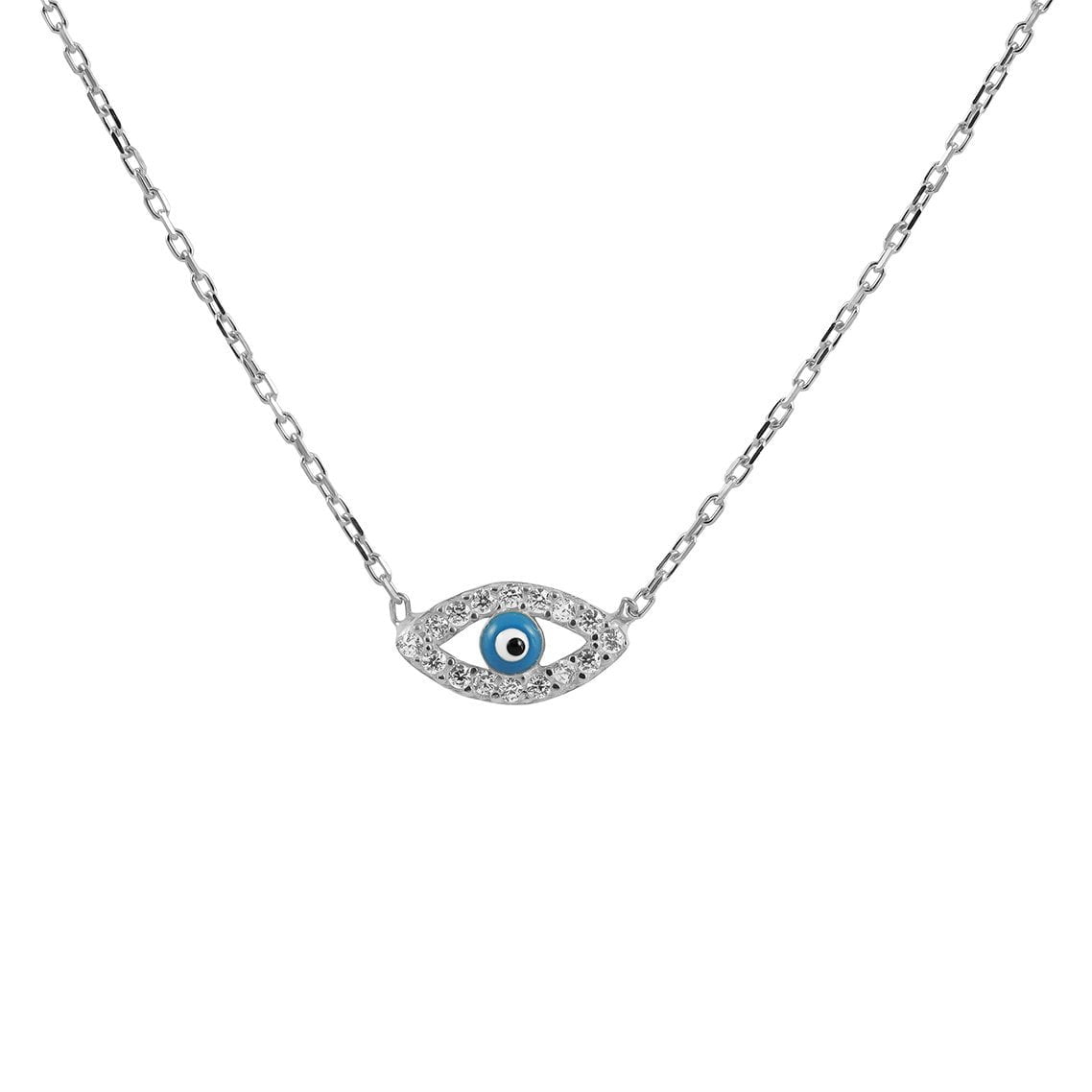 Evil eye pendant best sale white gold