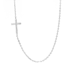 Duo Jewellery Necklaces Silver Duo Side Cross Necklace
