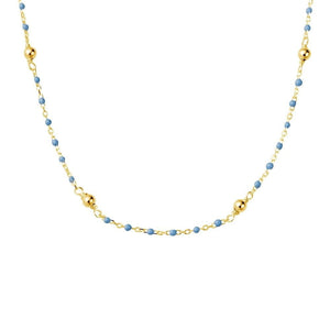 Duo Jewellery Necklaces Yellow Gold / Blue Lola Enamel Necklace
