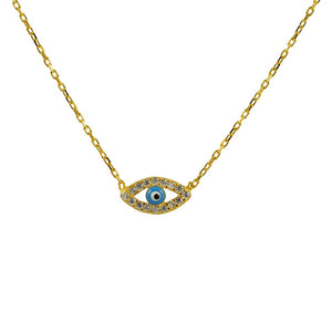 Duo Jewellery Necklaces Yellow Gold Duo Evil Eye Shape Necklace