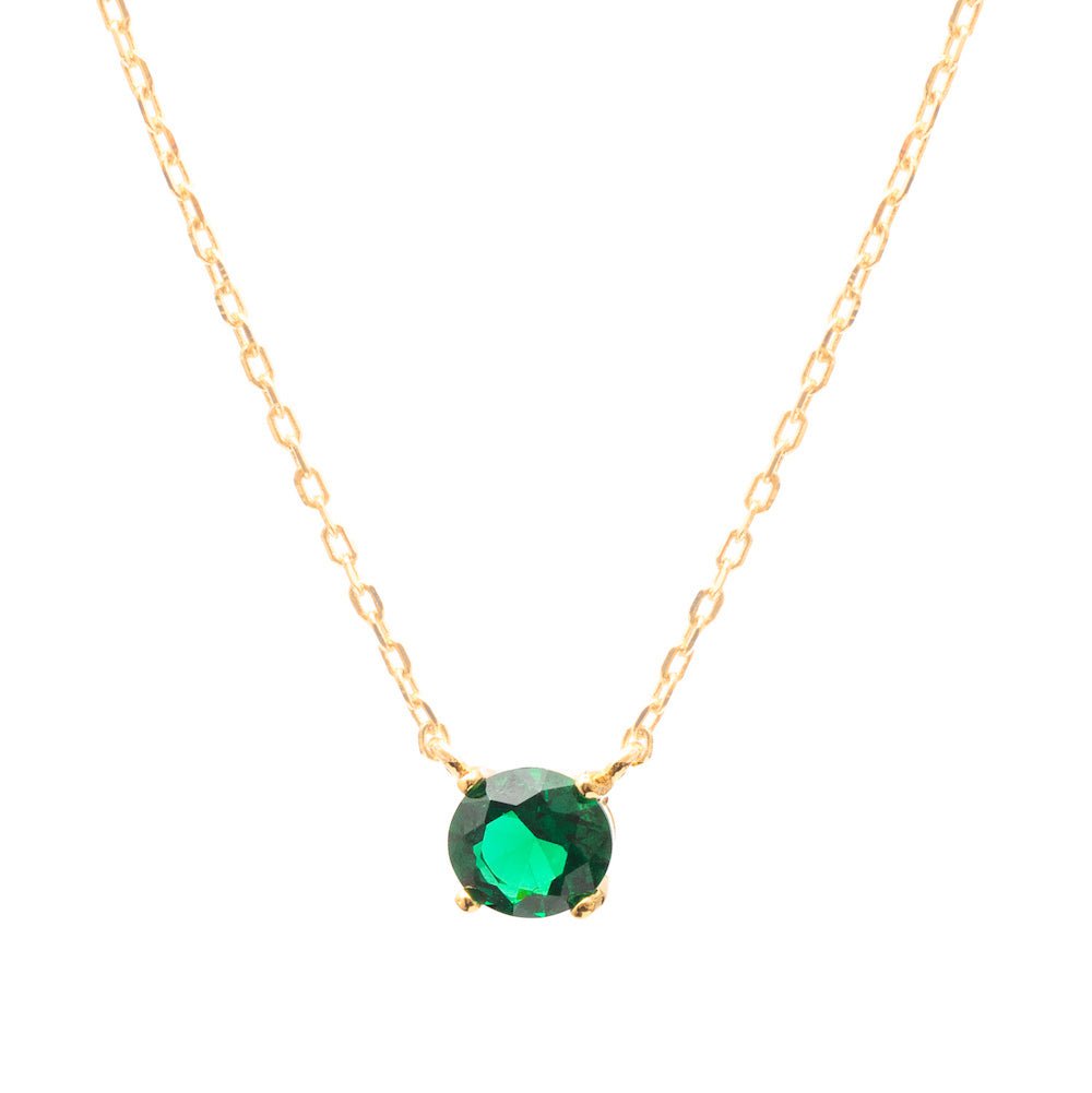 Duo Jewellery Necklaces Yellow Gold Duo Green stone necklace
