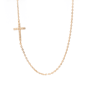 Duo Jewellery Necklaces Yellow Gold Duo Side Cross Necklace