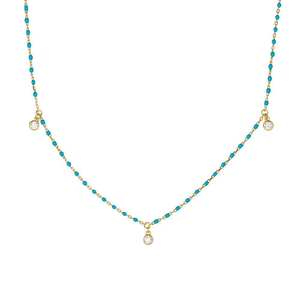 Duo Jewellery Necklaces Yellow Gold Luna Enamel Necklace