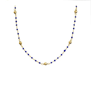 Duo Jewellery Necklaces Yellow Gold / Navy Lola Enamel Necklace