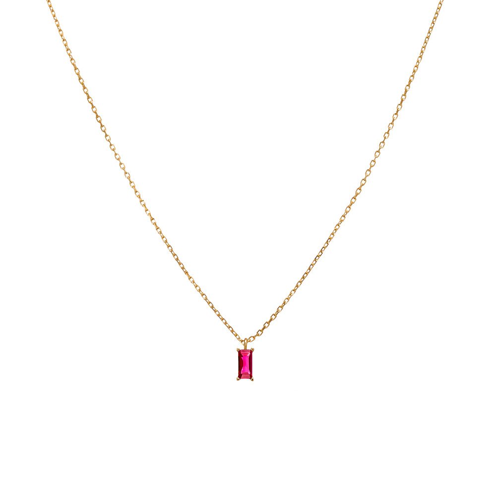 Duo Jewellery Necklaces Yellow Gold / Red Calista Single Charm Necklace