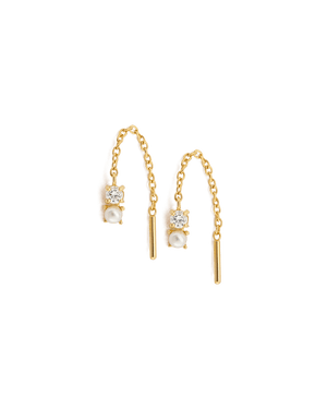 Duo Jewellery Pearl Topaz Threader
