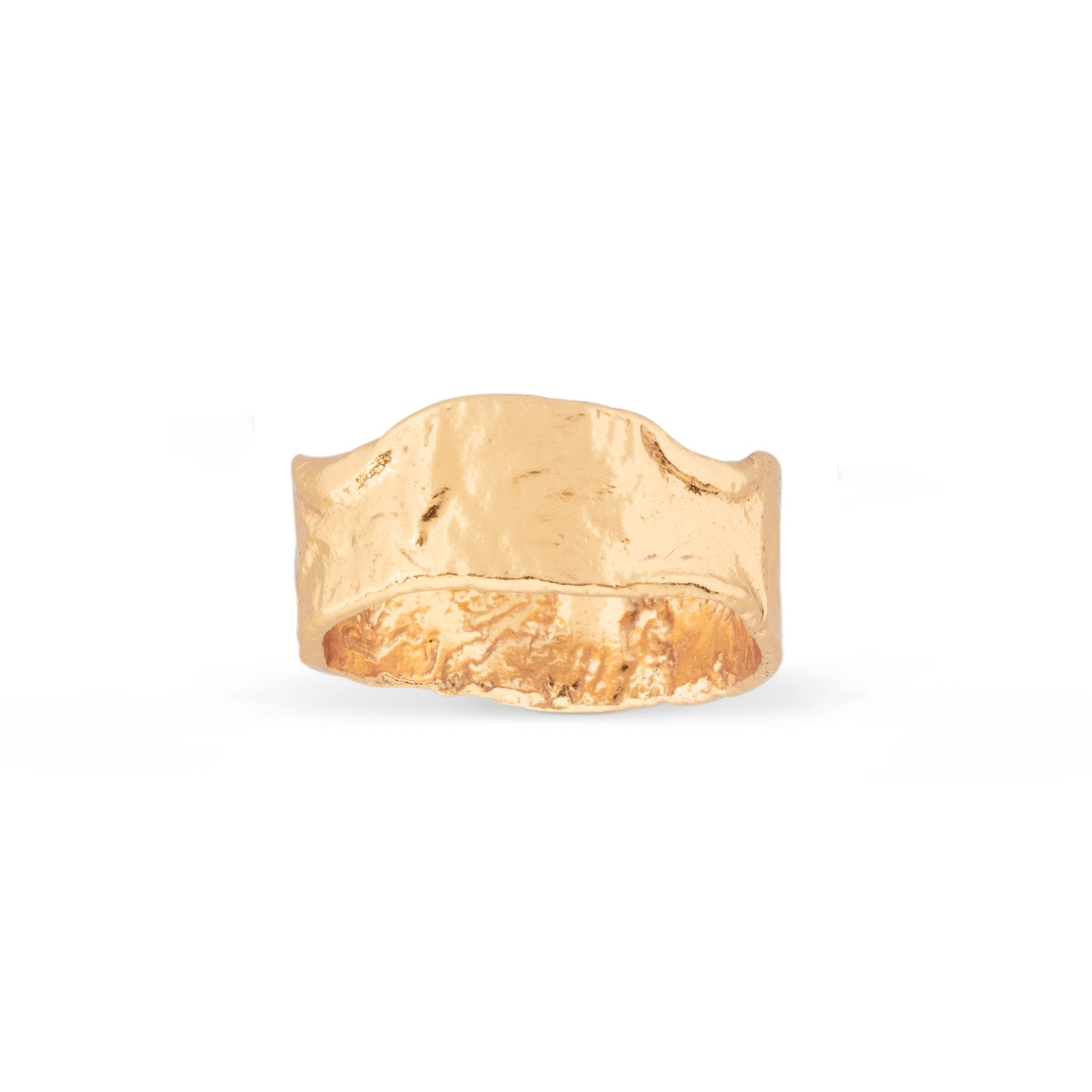 Duo Jewellery Rings Duo wide Matt Gold Organic Ring