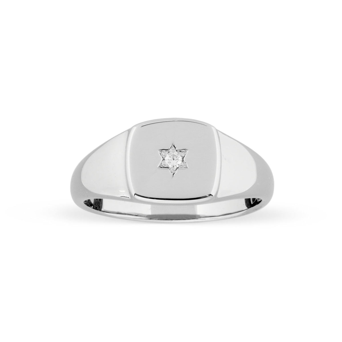 Duo Jewellery Rings Silver / 4 Duo "Pinky" square star signet ring