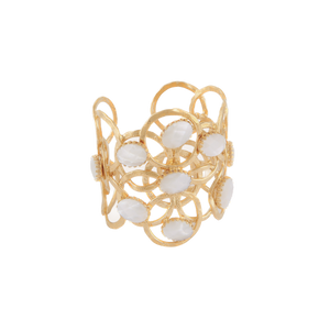Duo Jewellery Yellow Gold Gas Olympie Pearl Bangle