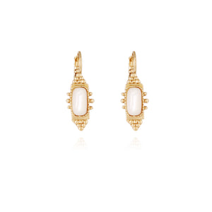 Gas bijoux Earrings Serti Talisman Pearl Drop 