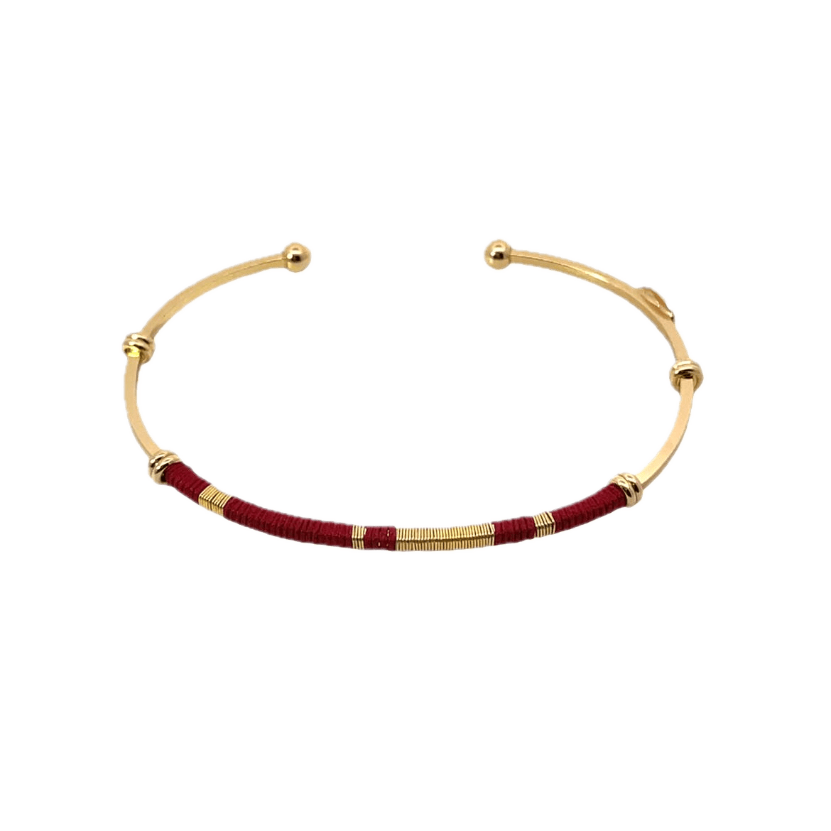 Gas Bracelets Gas Bijoux  Zanzibar Stripe burgundy Bracelet